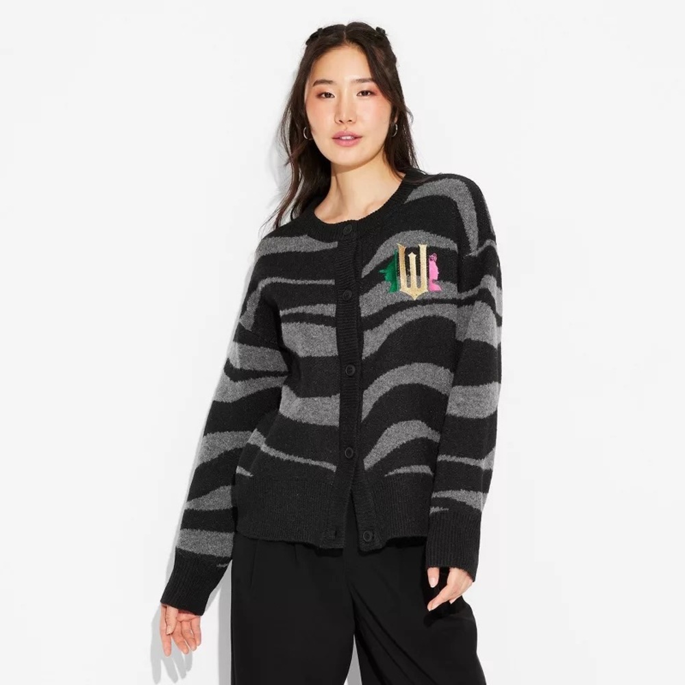 Adult Wicked Striped Graphic Cardigan nwt